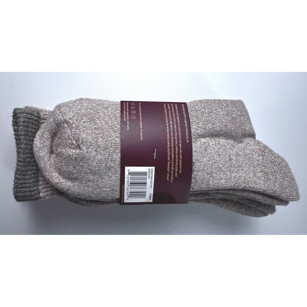 New Red Hook Supply Co Crew Socks Mens 10-13 Oatmeal New 3 Pair 1/2 Cushion - Picture 2 of 4